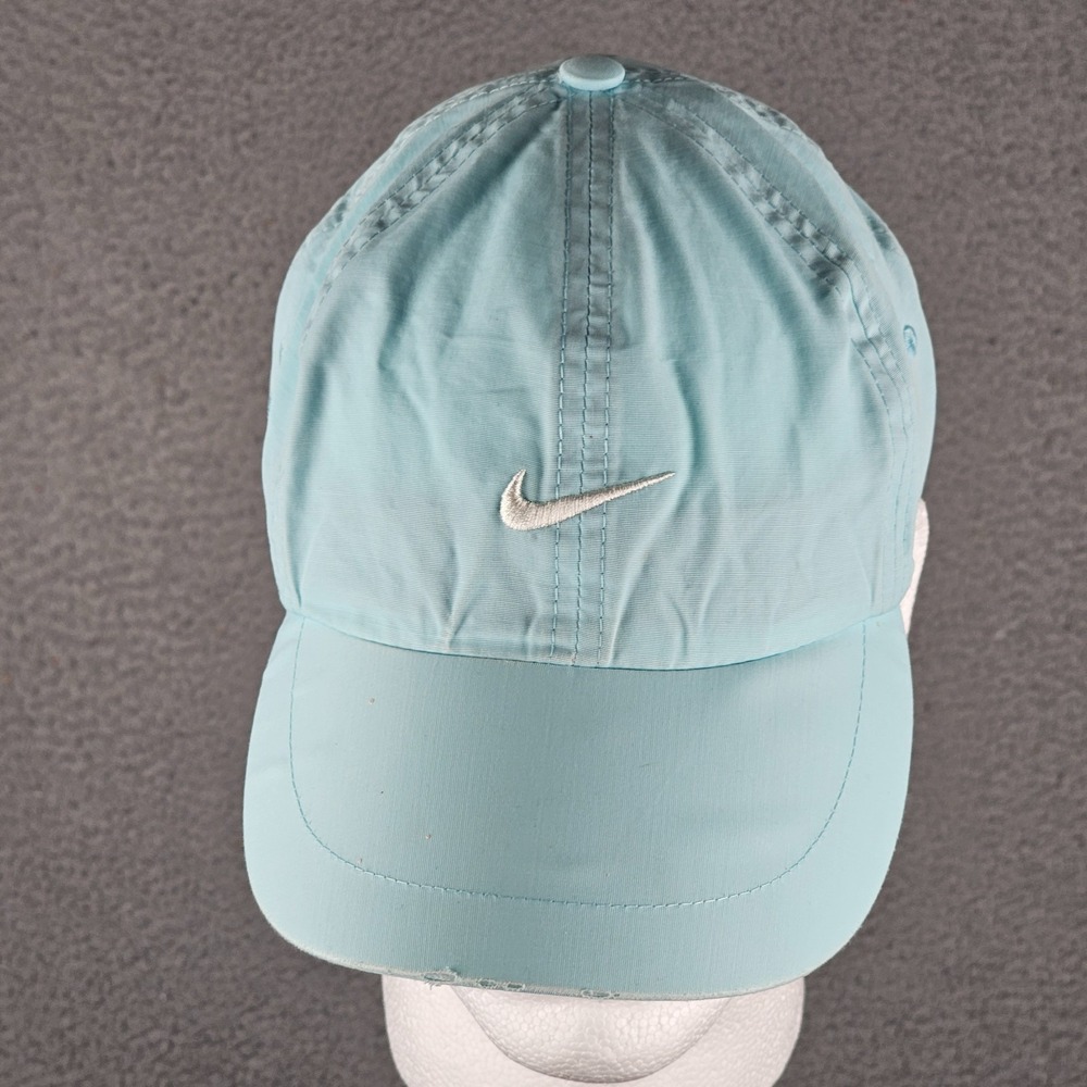 Nike Gray Tag Y2K Light Hat Cap Strap Back Womens Blue Running Hiking